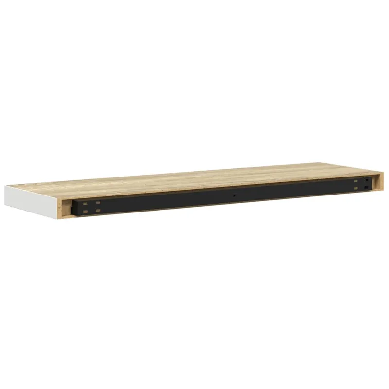 Pakabinamos lentynos, 2vnt., ąžuolo/baltos, 90x23,5x3,8cm, MDF