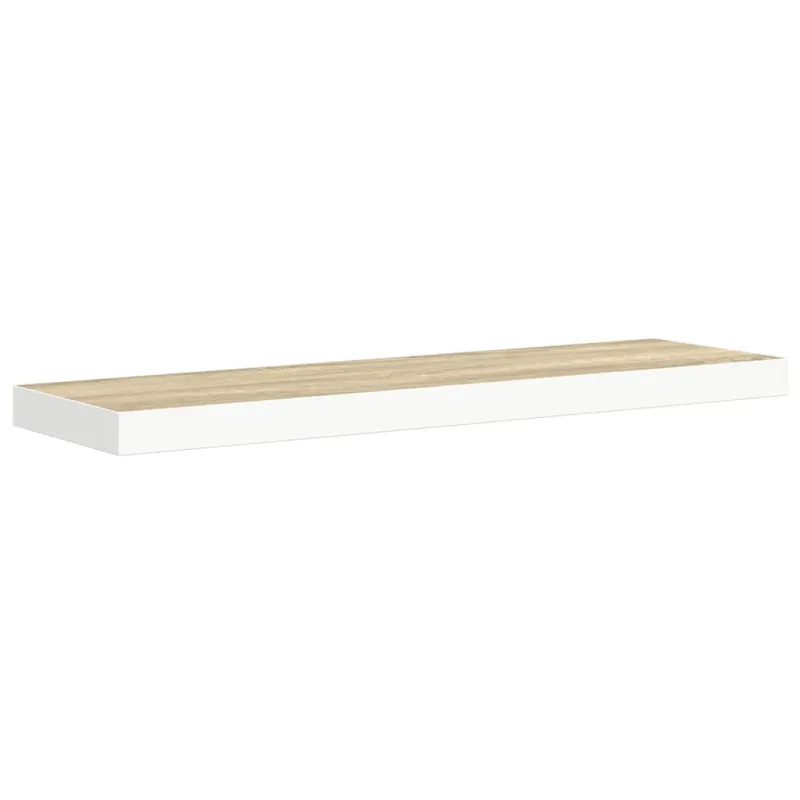 Pakabinamos lentynos, 4vnt., ąžuolo/baltos, 90x23,5x3,8cm, MDF