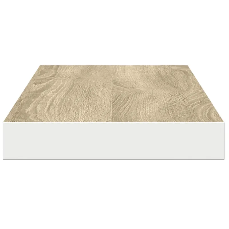 Pakabinamos lentynos, 4vnt., ąžuolo/baltos, 90x23,5x3,8cm, MDF
