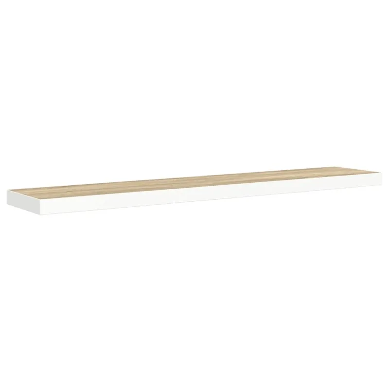 Pakabinamos lentynos, 2vnt., ąžuolo/baltos, 120x23,5x3,8cm, MDF