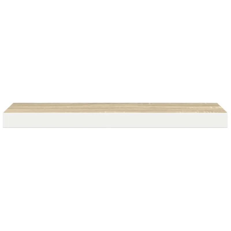 Pakabinamos lentynos, 2vnt., ąžuolo/baltos, 120x23,5x3,8cm, MDF