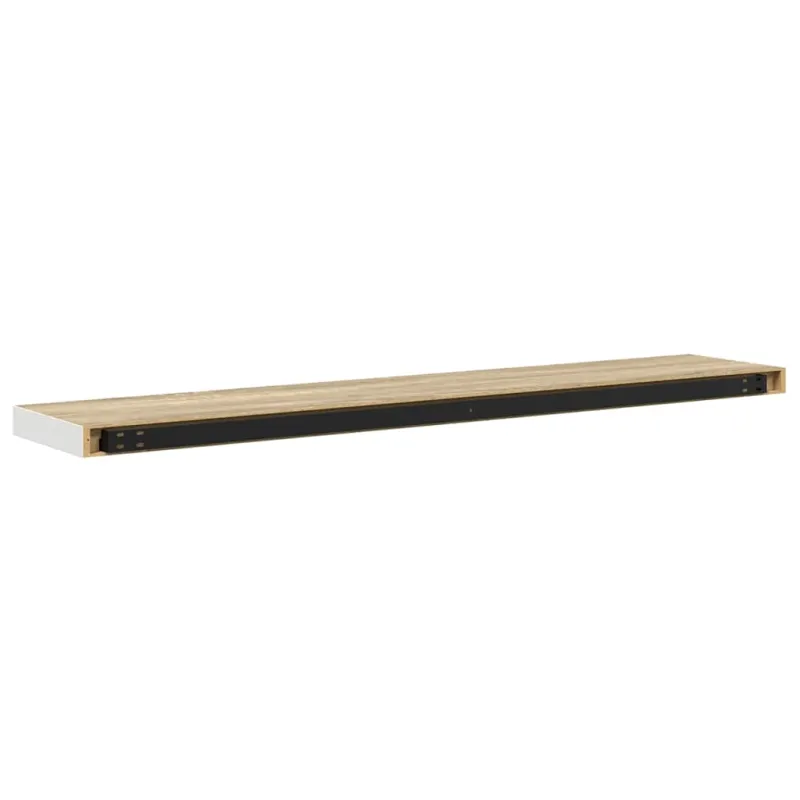 Pakabinamos lentynos, 2vnt., ąžuolo/baltos, 120x23,5x3,8cm, MDF