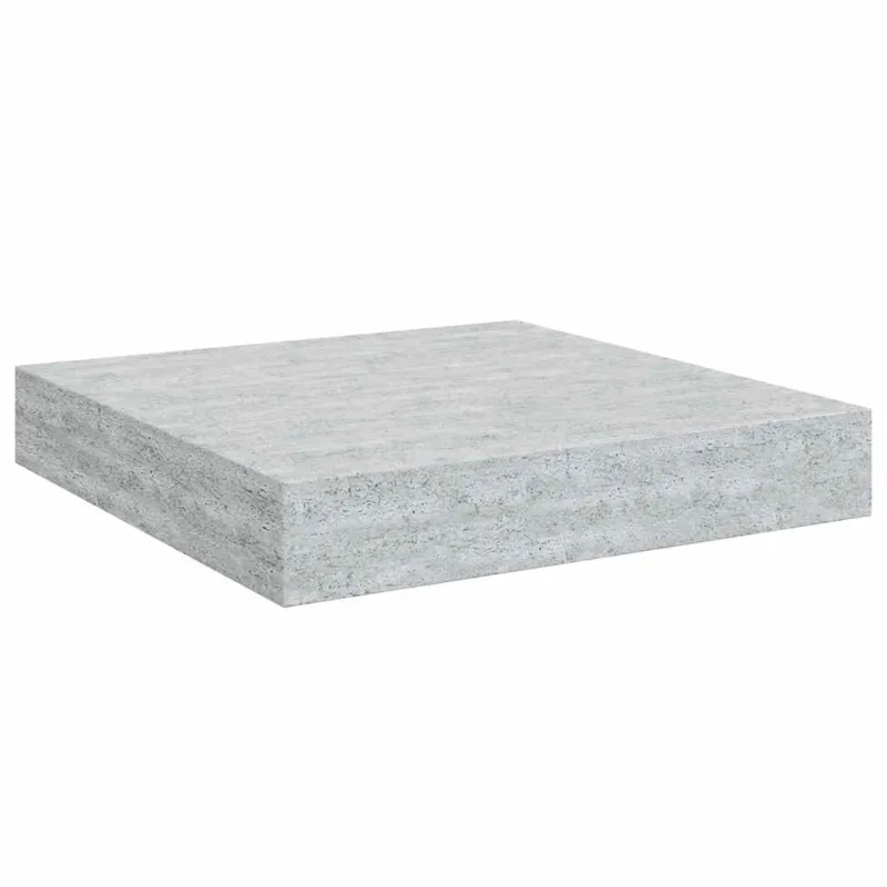 Pakabinamos lentynos, 4vnt., betono pilkos, 23x23,5x3,8cm, MDF