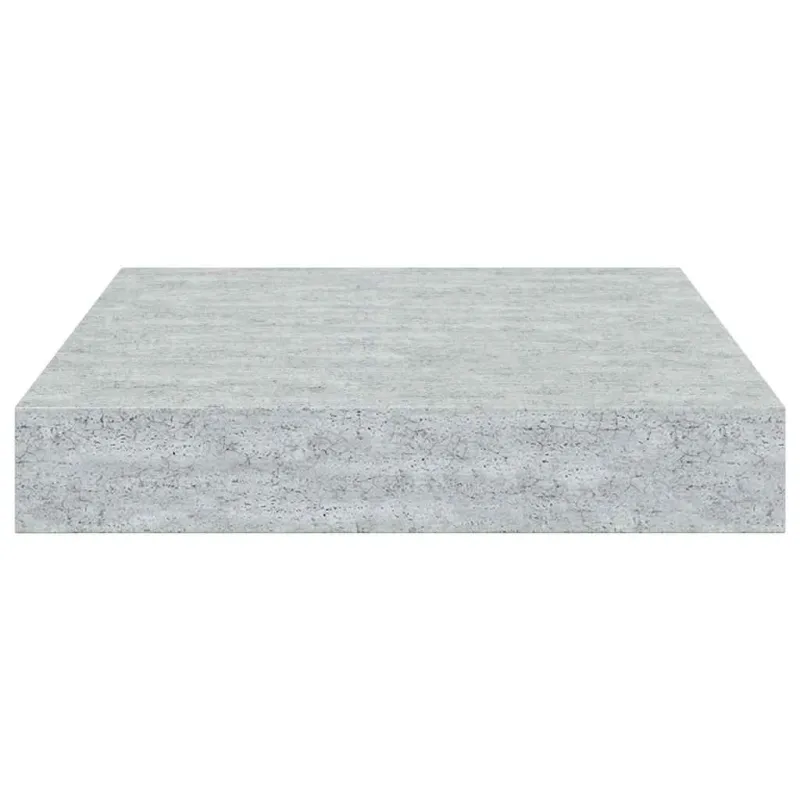 Pakabinamos lentynos, 4vnt., betono pilkos, 23x23,5x3,8cm, MDF