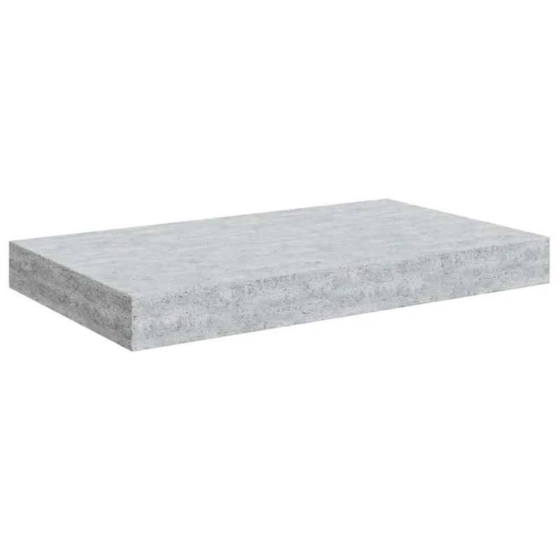 Pakabinamos sieninės lentynos, 4vnt., pilkos, 40x23x3,8cm, MDF