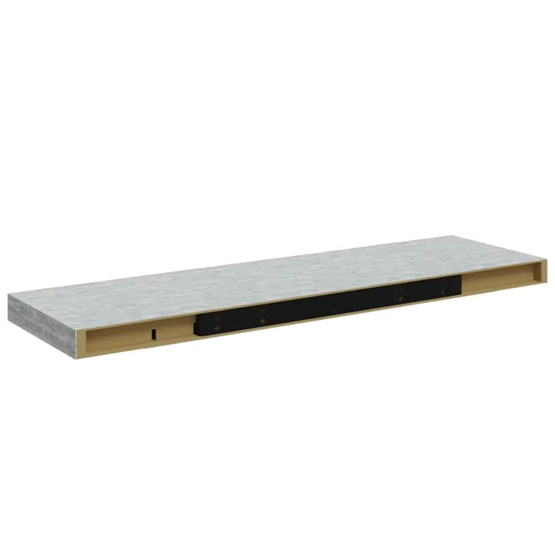 Pakabinamos lentynos, 4vnt., betono pilkos, 80x23,5x3,8cm, MDF