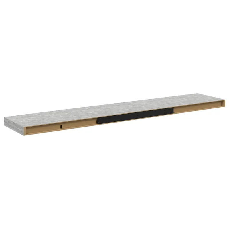 Pakabinamos lentynos, 4vnt., pilkos, 120x23,5x3,8cm, MDF