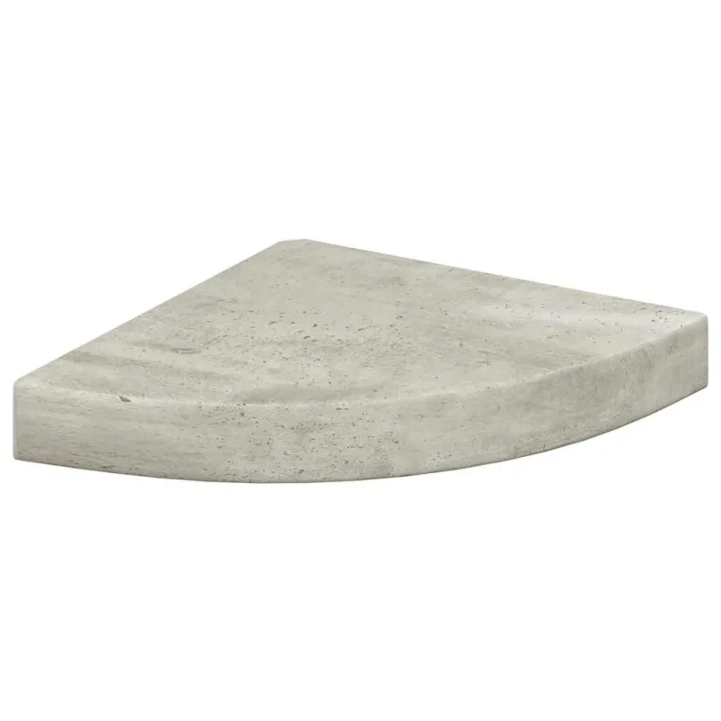 Sieninės kampinės lentynos, 2vnt., pilkos, 25x25x3,8cm, MDF