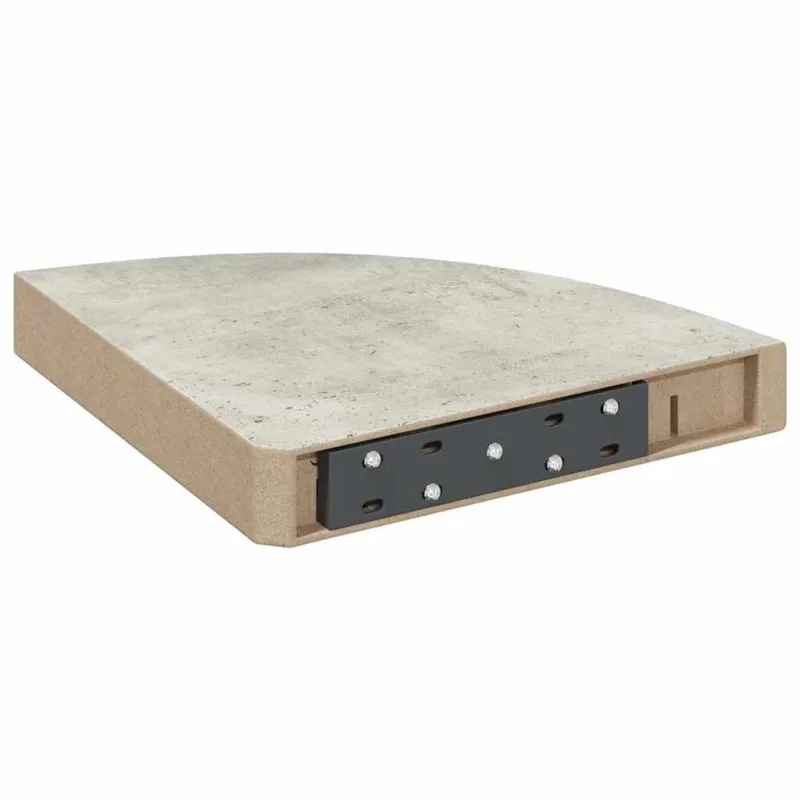 Sieninės kampinės lentynos, 2vnt., pilkos, 25x25x3,8cm, MDF