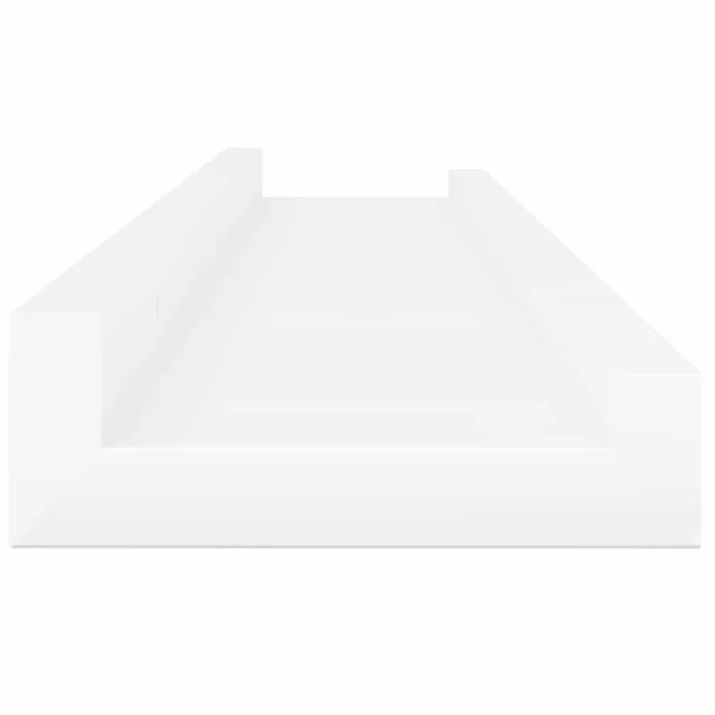 Sieninės lentynos, 2vnt., baltos spalvos, 60x9x3cm, blizgios