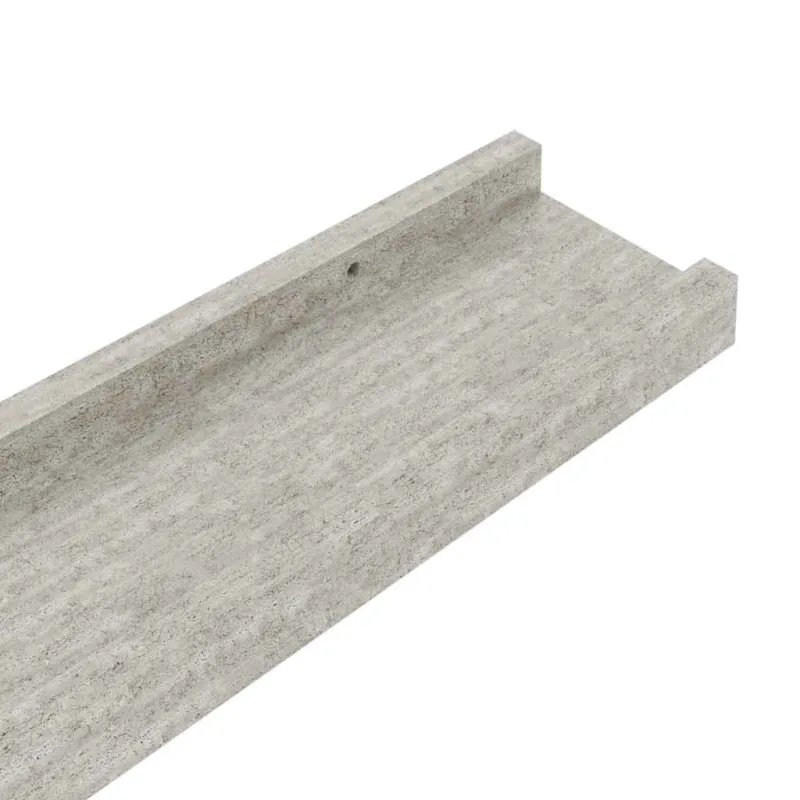 Sieninės lentynos, 4vnt., betono pilkos spalvos, 40x9x3cm