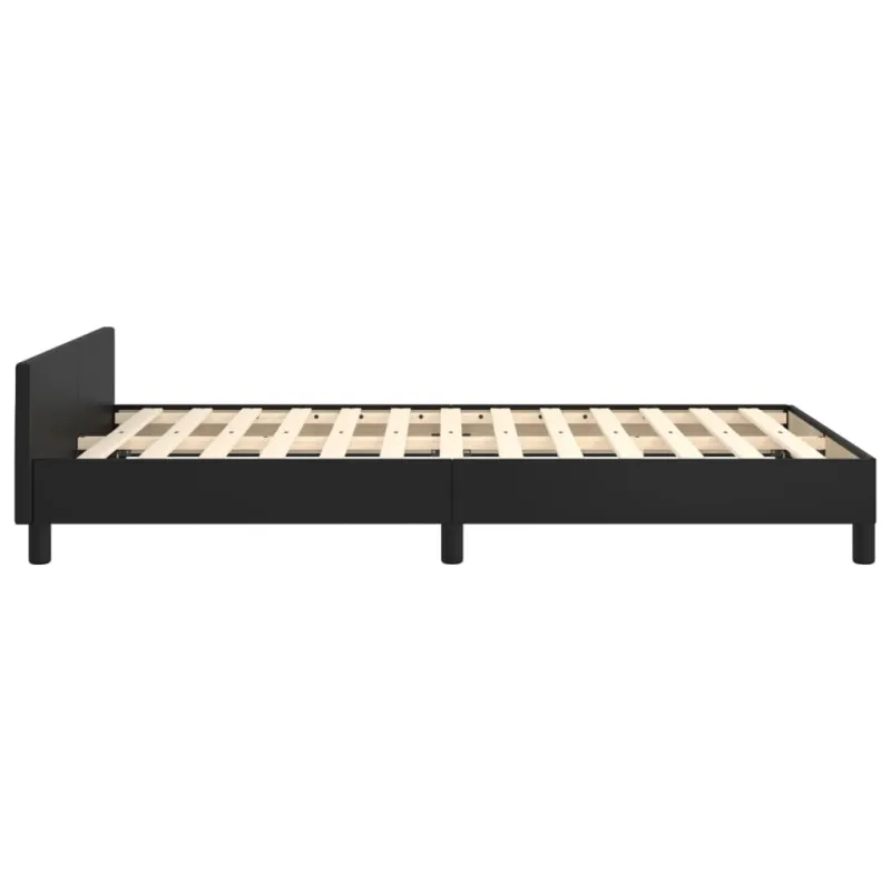 Lovos rėmas be čiužinio, juodas, 120x190cm, dirbt. oda