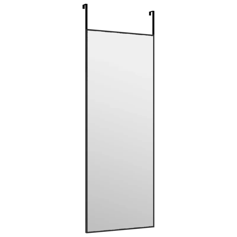 Veidrodis ant durų, juodas, 30x80cm, stiklas ir aliuminis