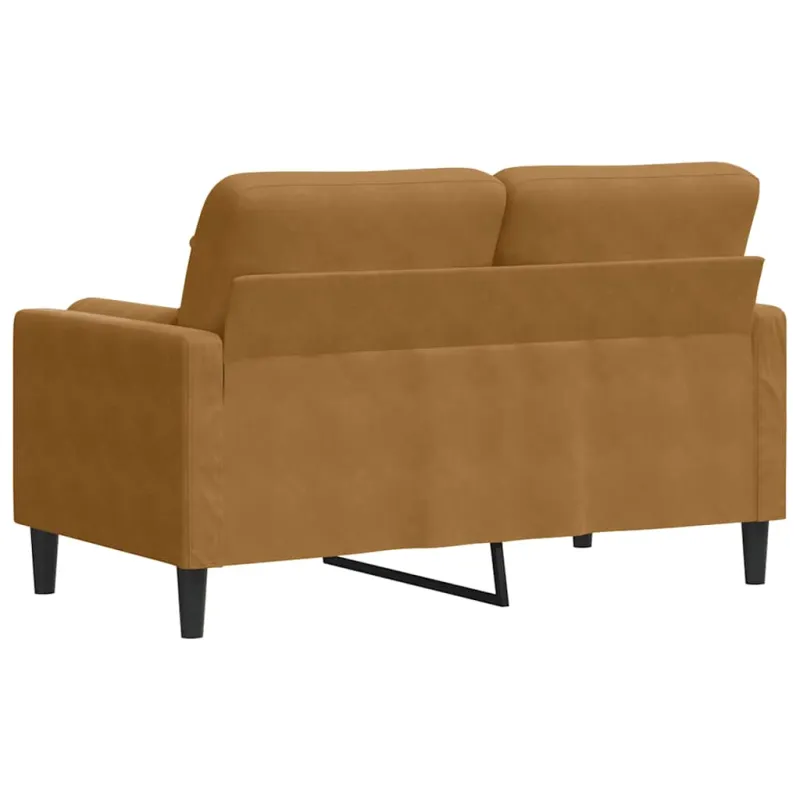 Dvivietė sofa su pagalvėlėmis, rudos spalvos, 120cm, aksomas