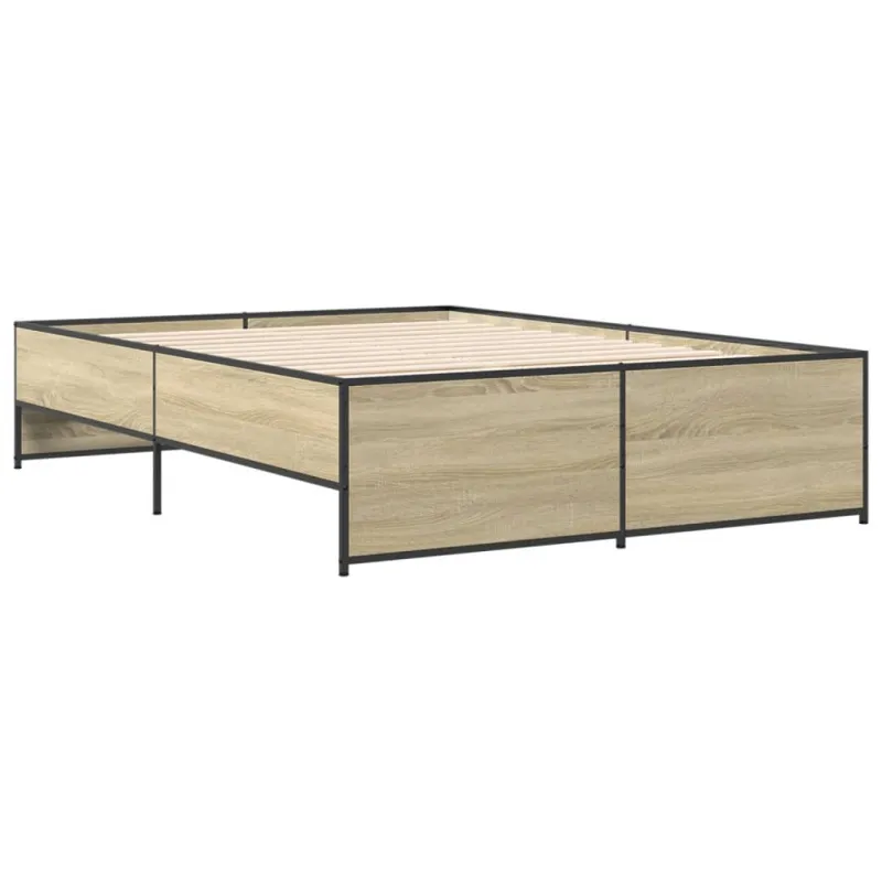 Lovos rėmas, ąžuolo, 135x190cm, apdirbta mediena ir metalas