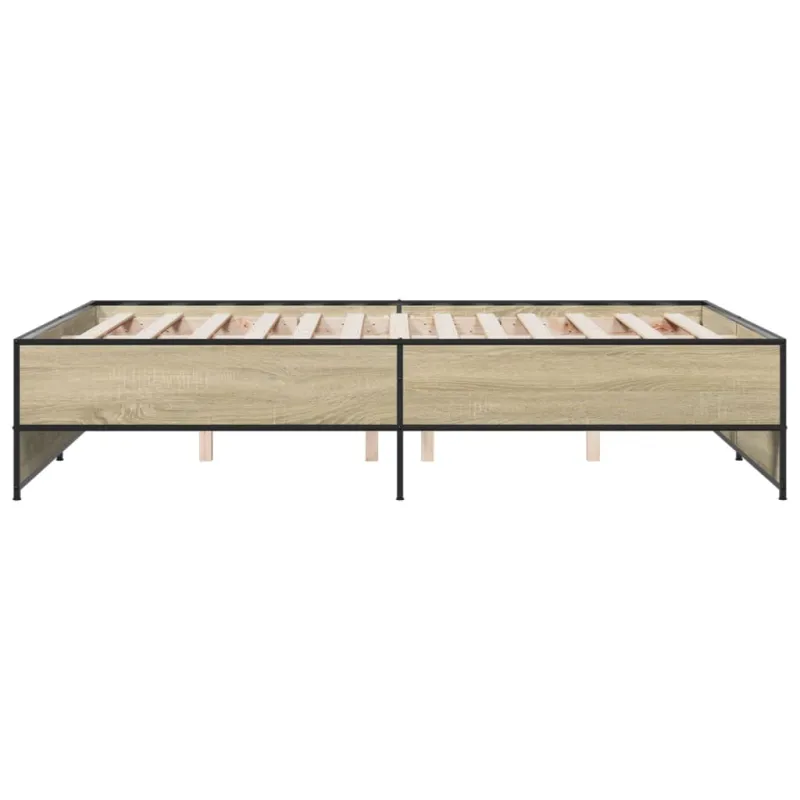 Lovos rėmas, ąžuolo, 135x190cm, apdirbta mediena ir metalas