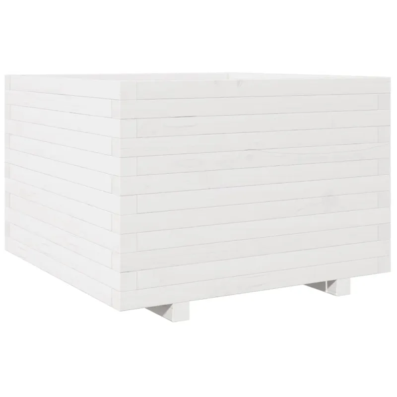 Sodo lovelis, baltas, 70x70x49,5cm, pušies medienos masyvas