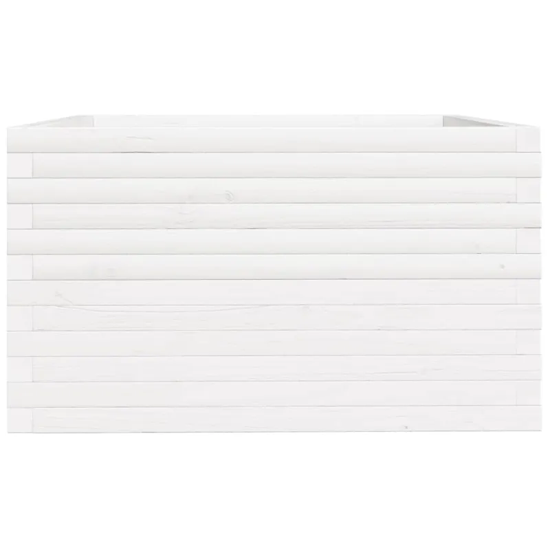 Sodo lovelis, baltas, 80x80x49,5cm, pušies medienos masyvas