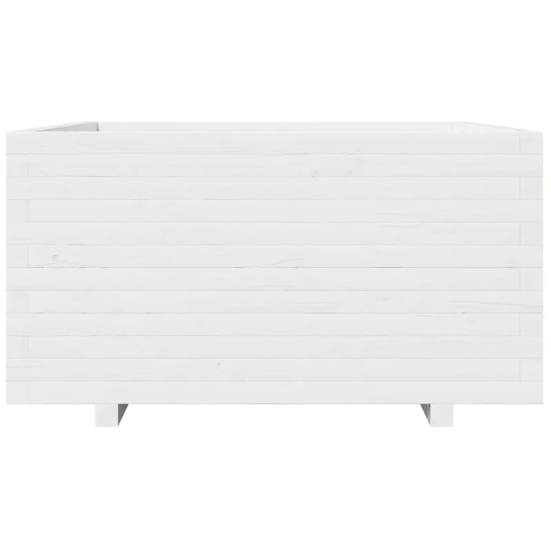 Sodo lovelis, baltas, 90x90x49,5cm, pušies medienos masyvas