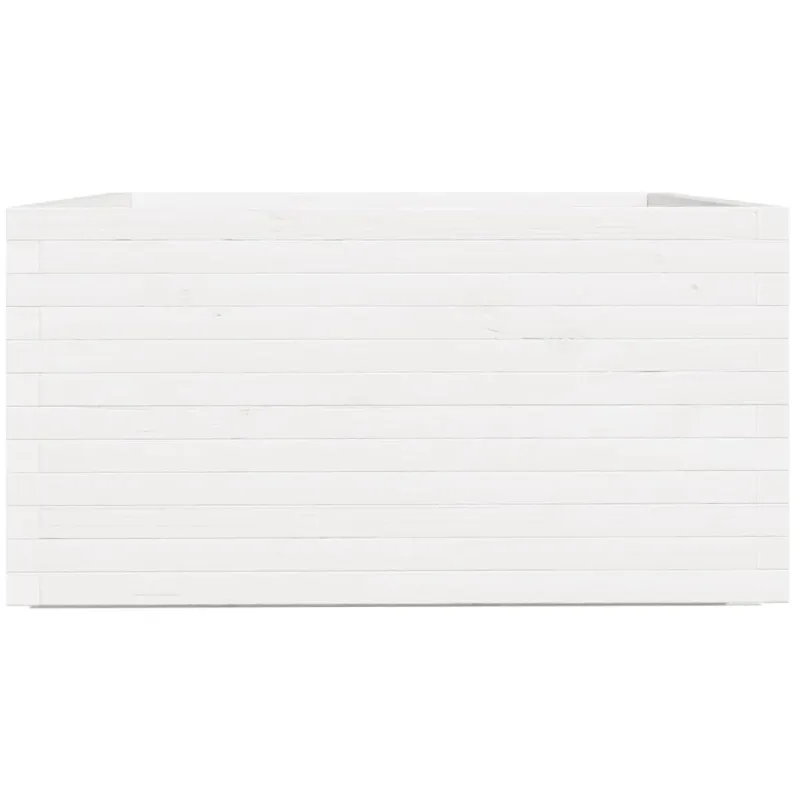 Sodo lovelis, baltas, 90x90x49,5cm, pušies medienos masyvas