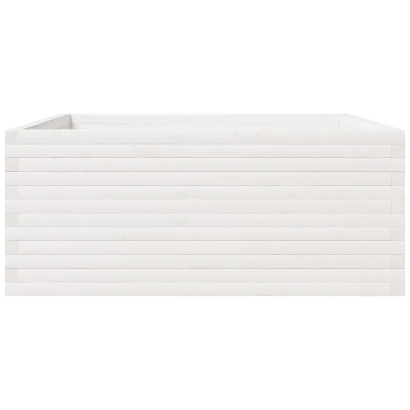Sodo lovelis, baltas, 110x110x49,5cm, pušies medienos masyvas