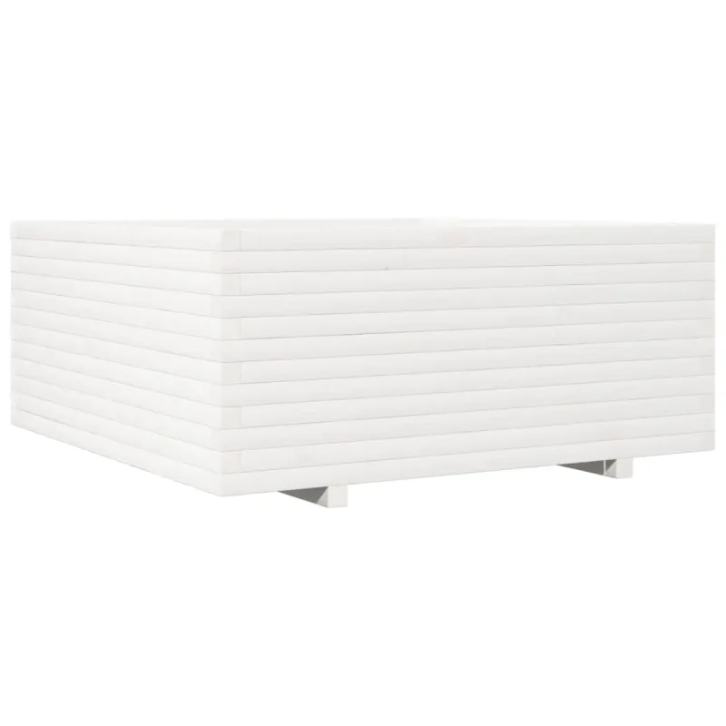 Sodo lovelis, baltas, 110x110x49,5cm, pušies medienos masyvas