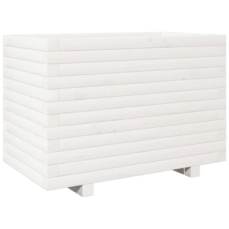 Sodo lovelis, baltas, 70x40x49,5cm, pušies medienos masyvas