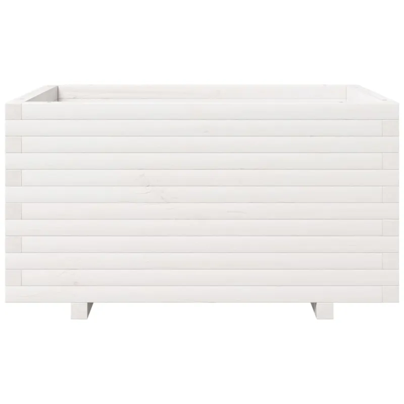 Sodo lovelis, baltas, 90x60x49,5cm, pušies medienos masyvas