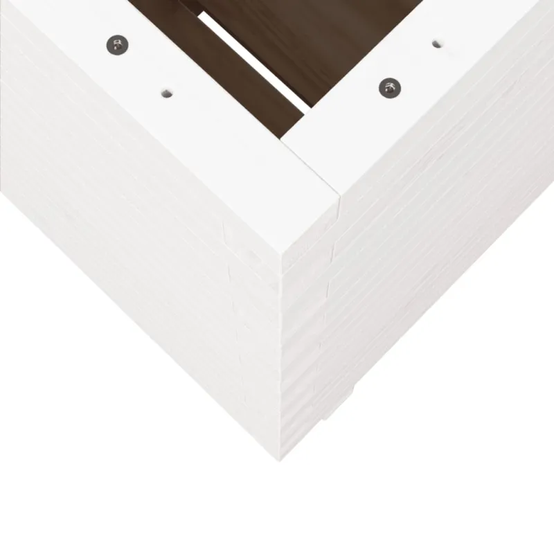 Sodo lovelis, baltas, 50x50x72,5cm, pušies medienos masyvas