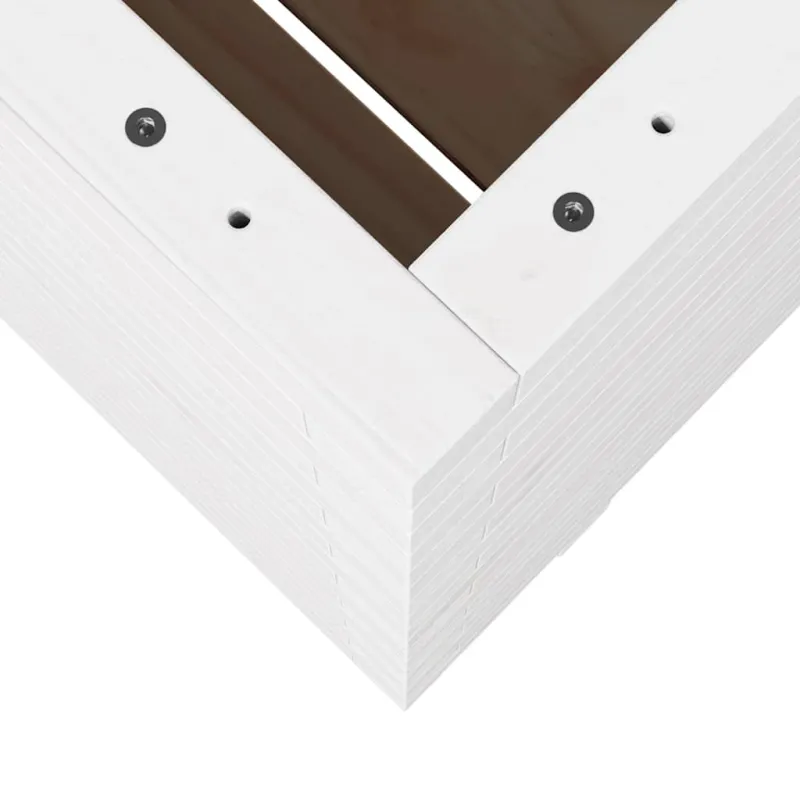 Sodo lovelis, baltas, 60x60x72,5cm, pušies medienos masyvas