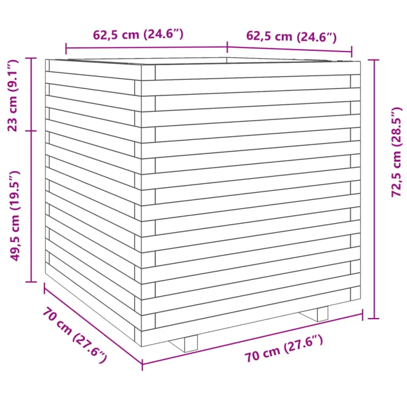 Sodo lovelis, 70x70x72,5cm, douglas eglės medienos masyvas