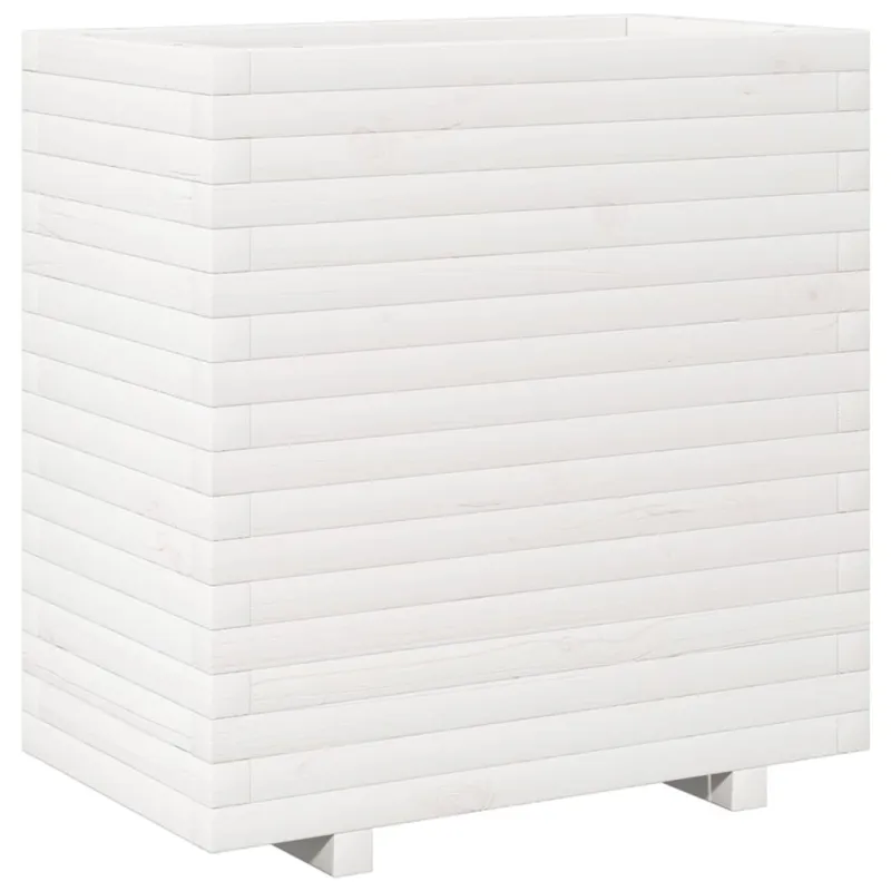 Sodo lovelis, baltas, 70x40x72,5cm, pušies medienos masyvas