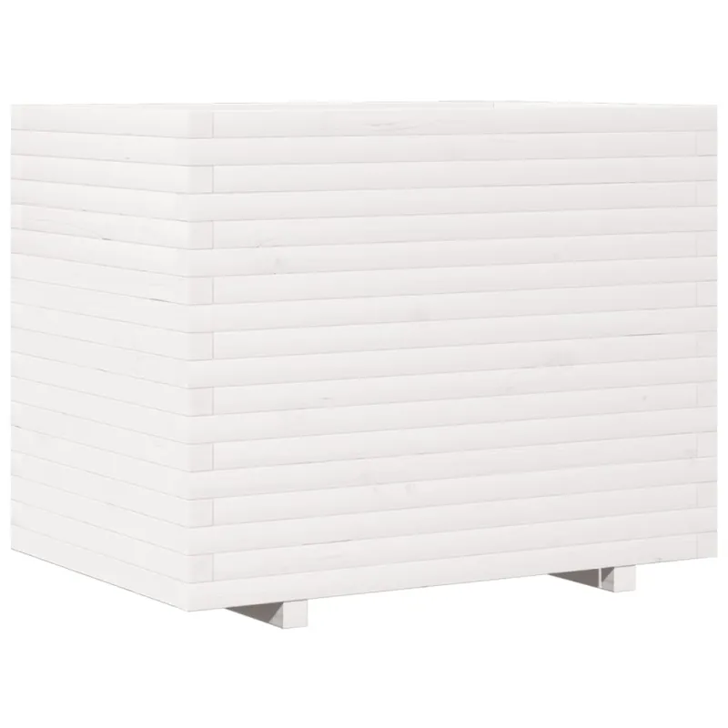 Sodo lovelis, baltas, 90x60x72,5cm, pušies medienos masyvas