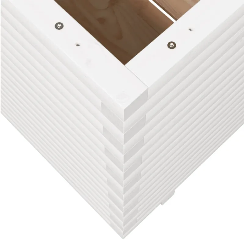 Sodo lovelis, baltas, 90x60x72,5cm, pušies medienos masyvas