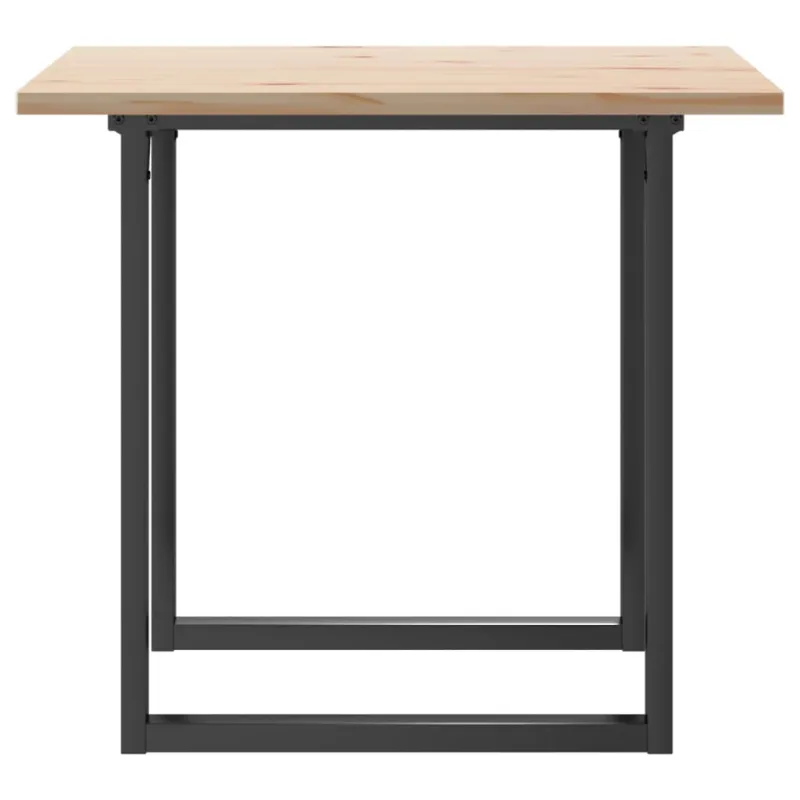 Valgomojo stalas, 90x90x75,5cm, pušis ir plieninis, O formos rėmas