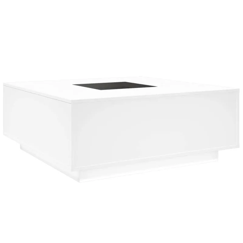 Kavos staliukas su Infinity LED, baltas, 100x100x40cm