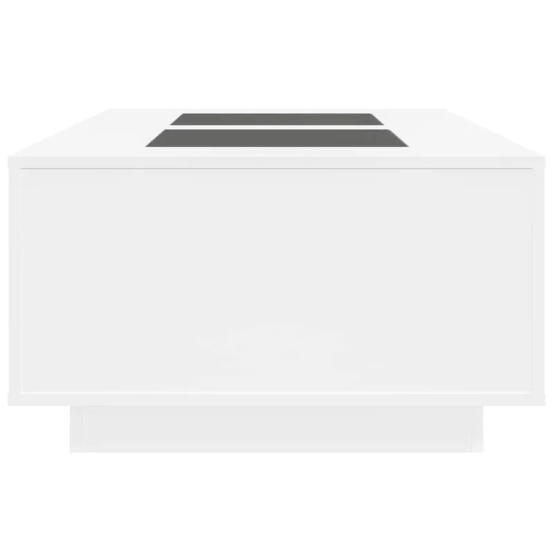 Kavos staliukas su Infinity LED, baltas, 116x69x40cm