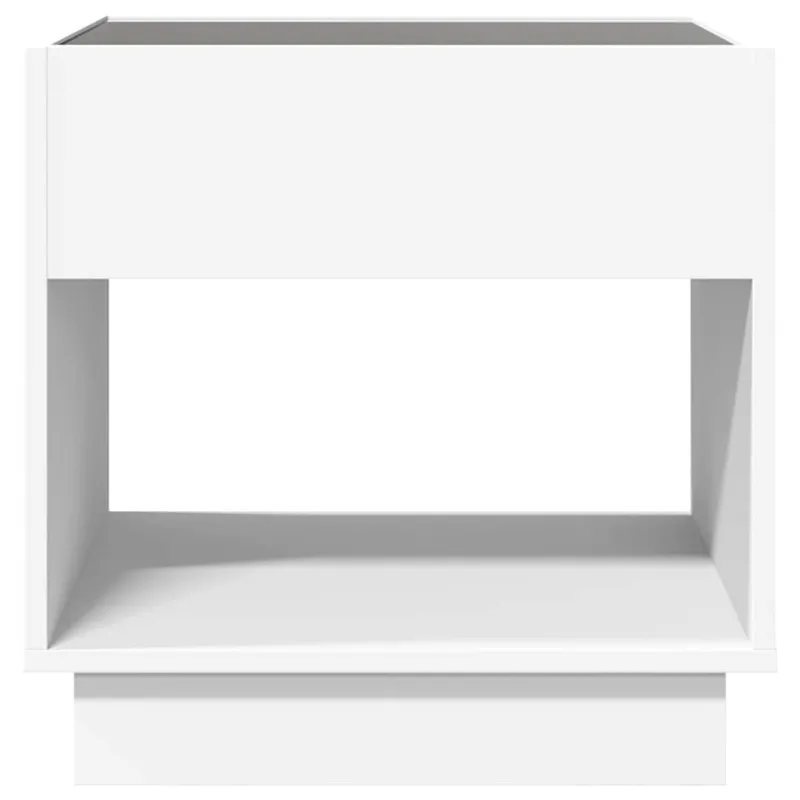 Naktinis staliukas su Infinity LED, baltas, 50x50x50cm
