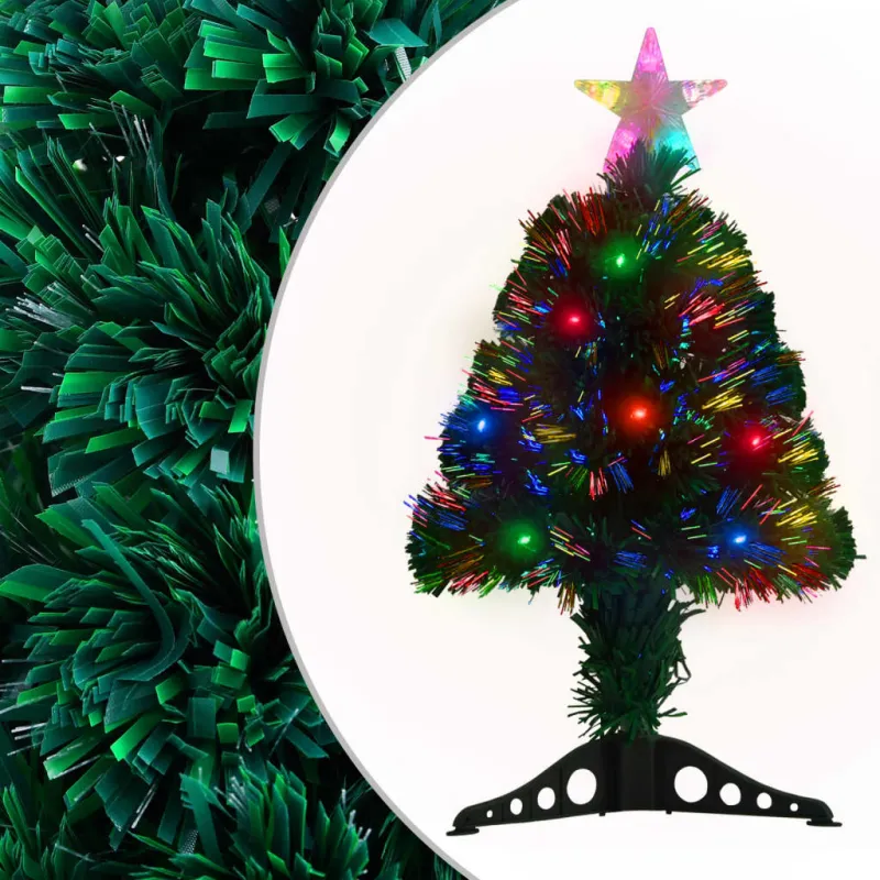 Apšviesta Kalėdų eglutė su stovu ir LED, 64cm, optinis pluoštas