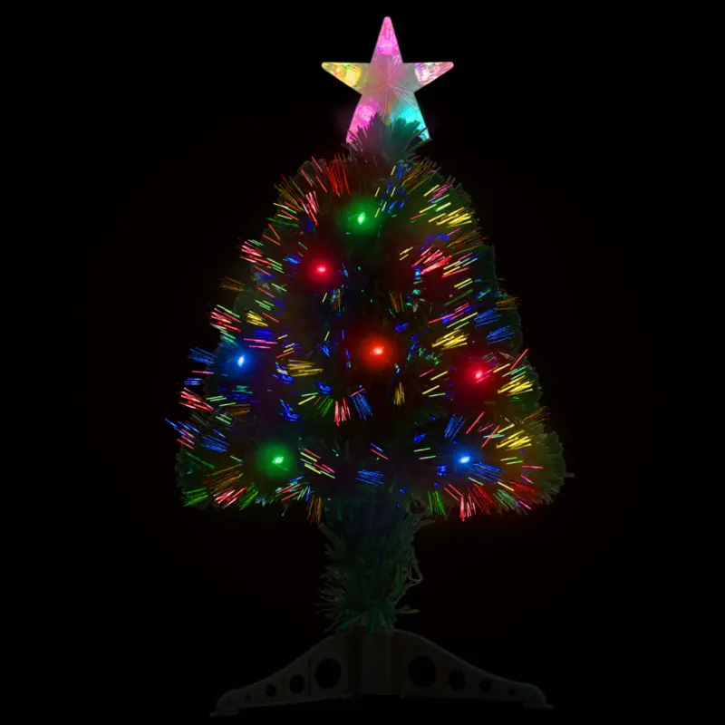 Apšviesta Kalėdų eglutė su stovu ir LED, 64cm, optinis pluoštas