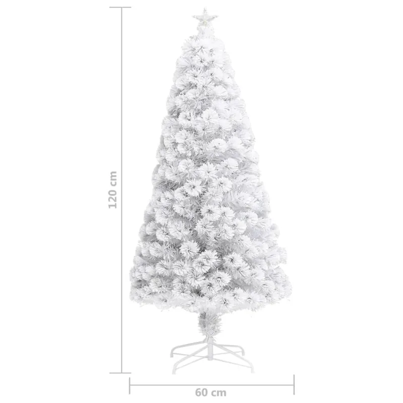 Dirbtinė Kalėdų eglutė, balta, 120cm, optinis pluoštas