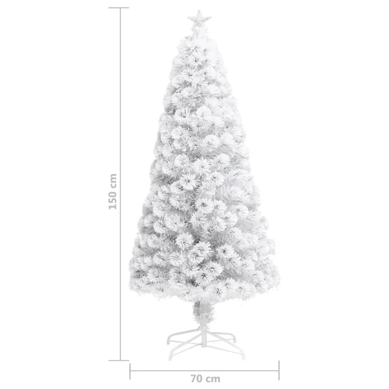 Dirbtinė Kalėdų eglutė, balta, 150cm, optinis pluoštas