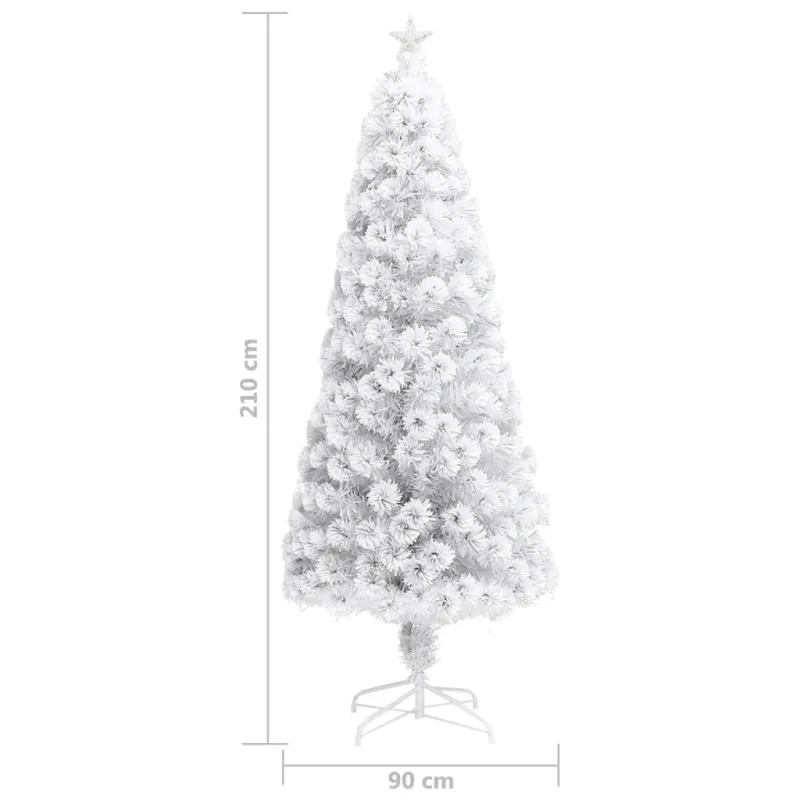 Dirbtinė Kalėdų eglutė, balta, 210cm, optinis pluoštas