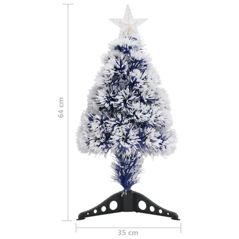 Dirbtinė Kalėdų eglutė, balta/mėlyna, 64cm, optinis pluoštas