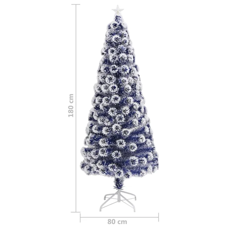 Dirbtinė Kalėdų eglutė, balta/mėlyna, 180cm, optinis pluoštas