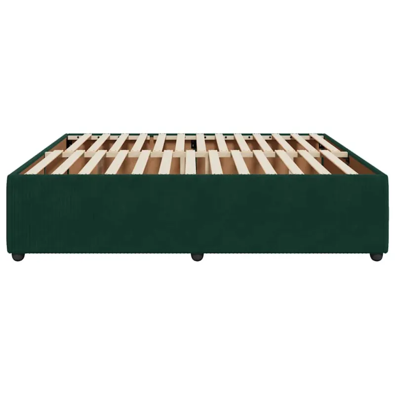 Lovos rėmas be čiužinio tamsiai žalias 200x200 cm aksomas