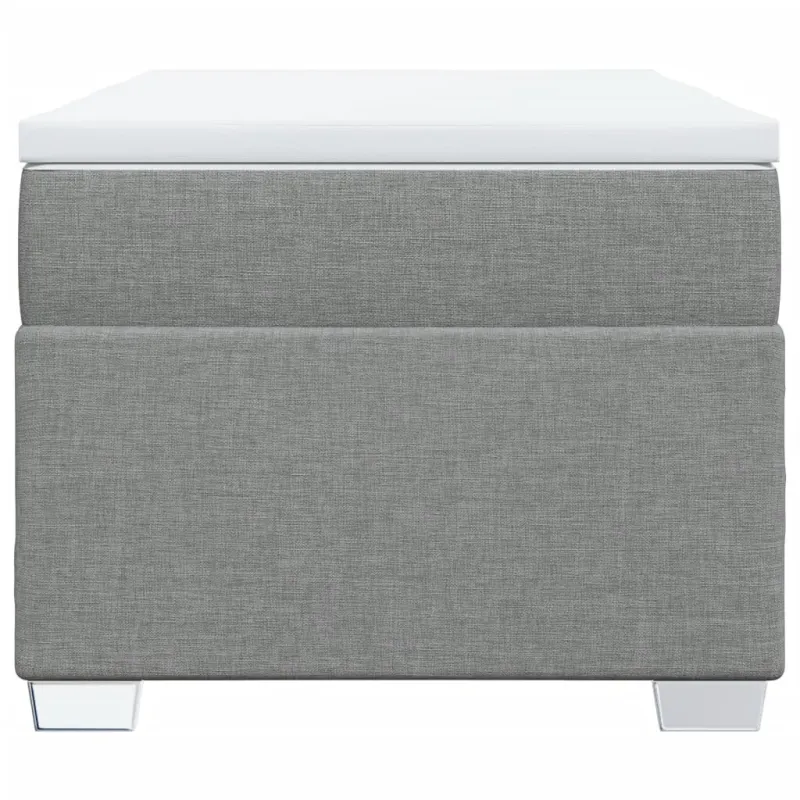 Lova su spyruoklėmis ir čiužiniu, pilka, 90x200 cm, audinys