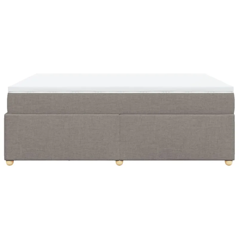 Lova su spyruoklėmis ir čiužiniu, taupe, 140x200 cm, audinys