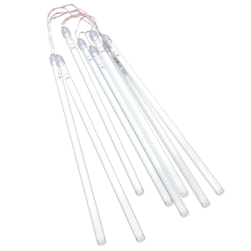 Girlianda meteorų lietus, 8vnt., 30cm, 192 šaltos baltos LED