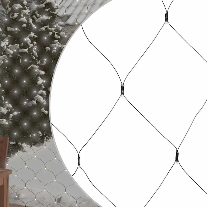 Kalėdinių lempučių tinklas, 3x2m, 204 šaltos baltos LED